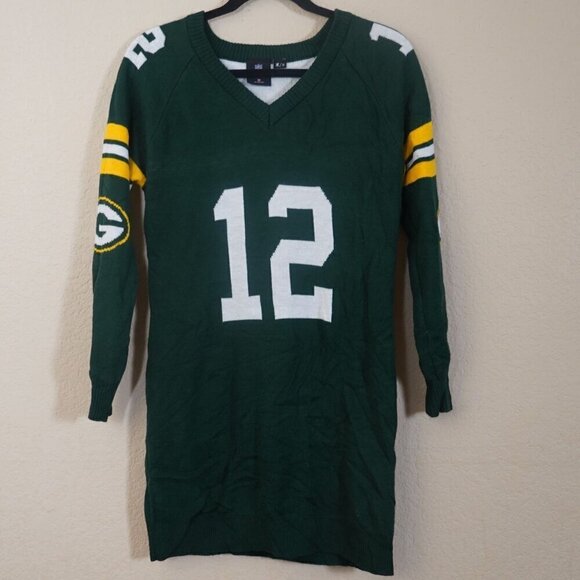 Green Bay Packers NFL Sweater Dress Aaron Rogers 12 Size Medium football - Picture 2 of 8